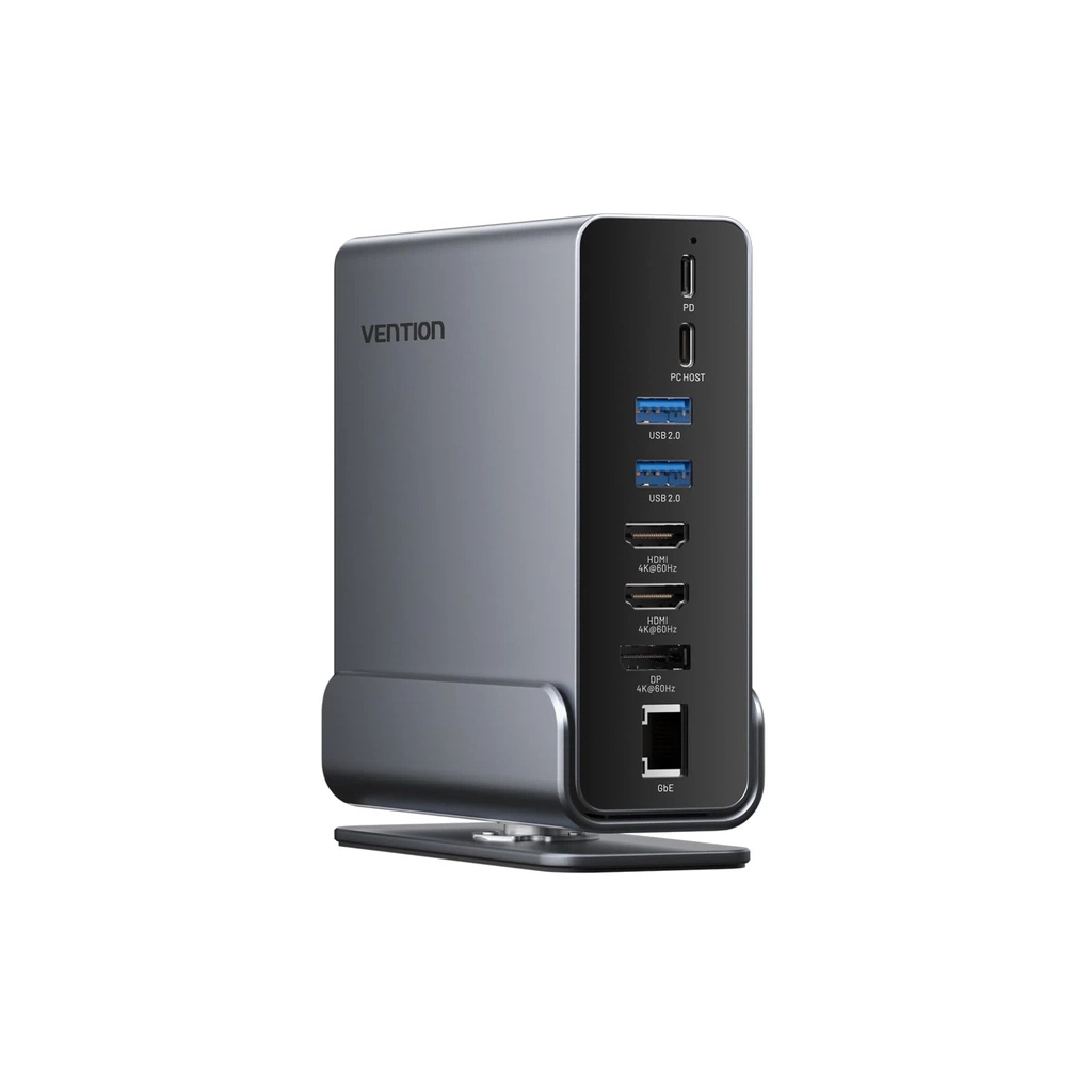 Концентратор Vention USB-C 15-in-1 2xHDMI + DisplayPort + RJ45 + SD/TF + 3.5mm gray (TPUH0) Концентратор Vention USB-C 15-in-1 2xHDMI + DisplayPort + RJ45 + SD/TF + 3.5mm gray (TPUH0)