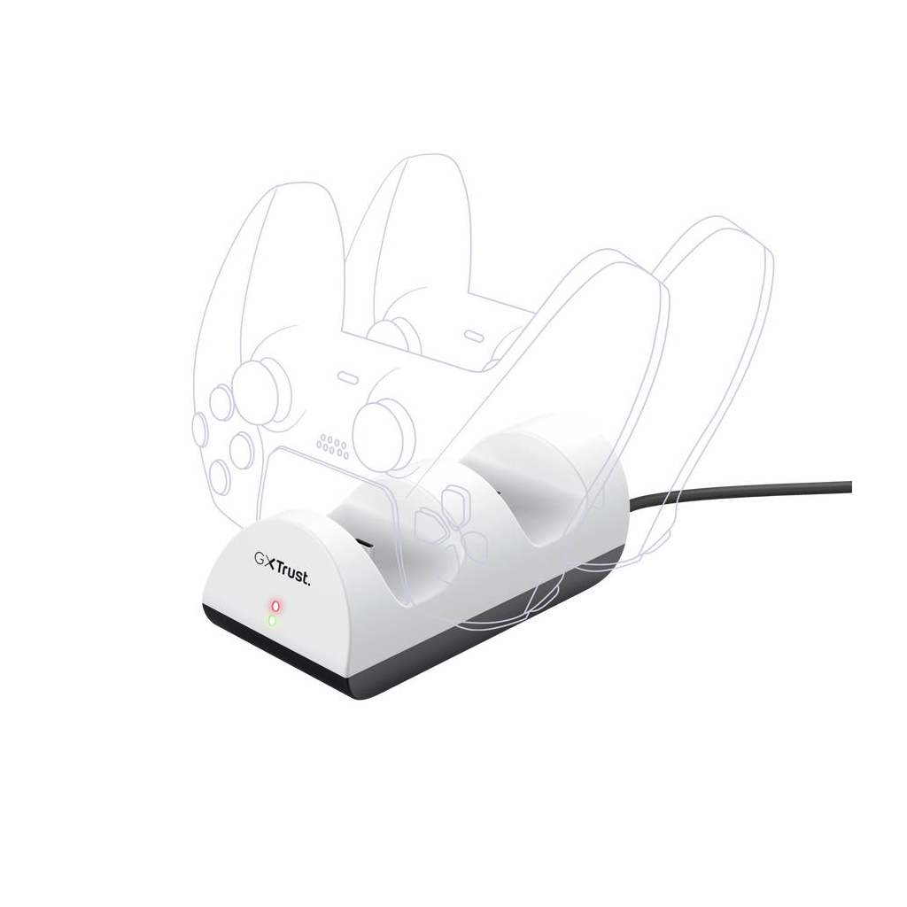 Зарядний пристрій Trust GXT 254 for PS5 White (24451)
