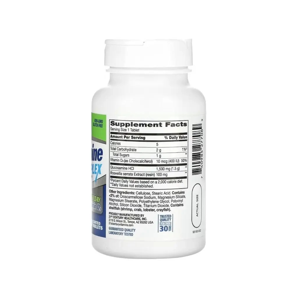 Вітамінно-мінеральний комплекс 21st Century Глюкозамін, Glucosamine Daily Complex, 60 таблеток в оболонці (CEN27708)