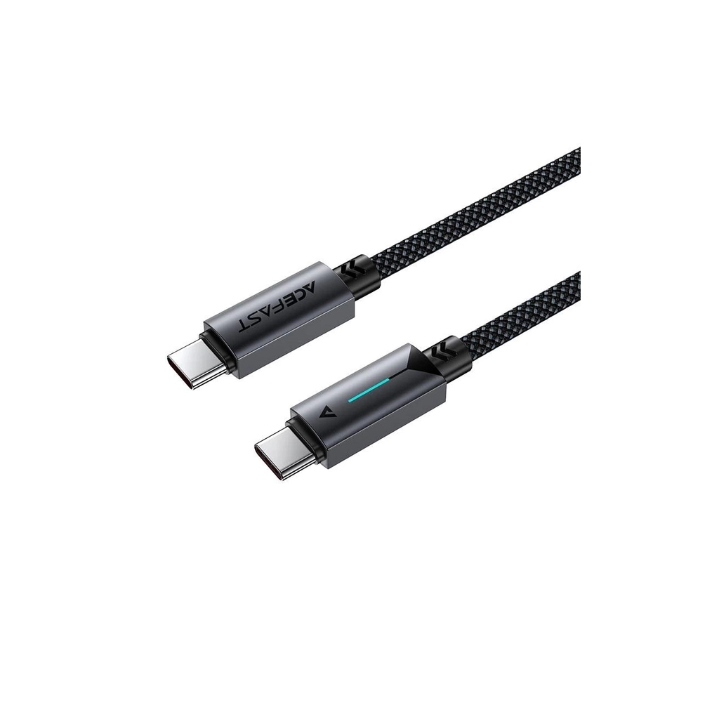 Дата кабель USB-C to USB-C 1.2m 60W nylon black Acefast (6974316284475)