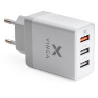 Зарядний пристрій Vinga 3 Port USB Charger QС3.0 + 2x2.4A 30W max (VCPWCHQC3)