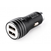 Зарядний пристрій Vinga Dual USB Car Charger aluminium 15.5W Max (VCCAABK)