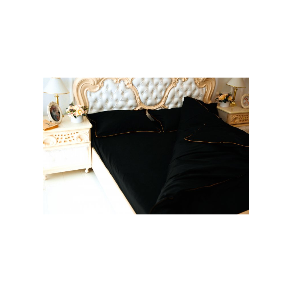 Постільна білизна MirSon Сатин Corner Black Pearl 220x240 - King Size (2200001484467)