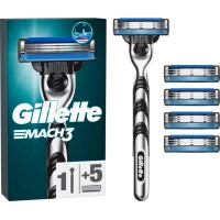 Gillette Mach3 razor with 5 replaceable cartridges (7702018610181)