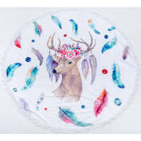 MirSon beach towel No. 5050 Summer Time Fallow-deer 150x150 cm (2200003180633)