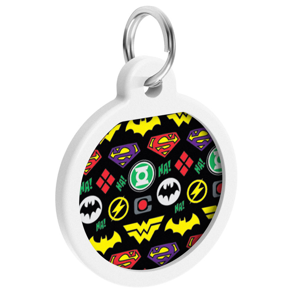 Адресник для тварин WAUDOG Smart ID з QR паспортом "Супергерої логоманія", круг 25 мм (0625-1014ru-eng)