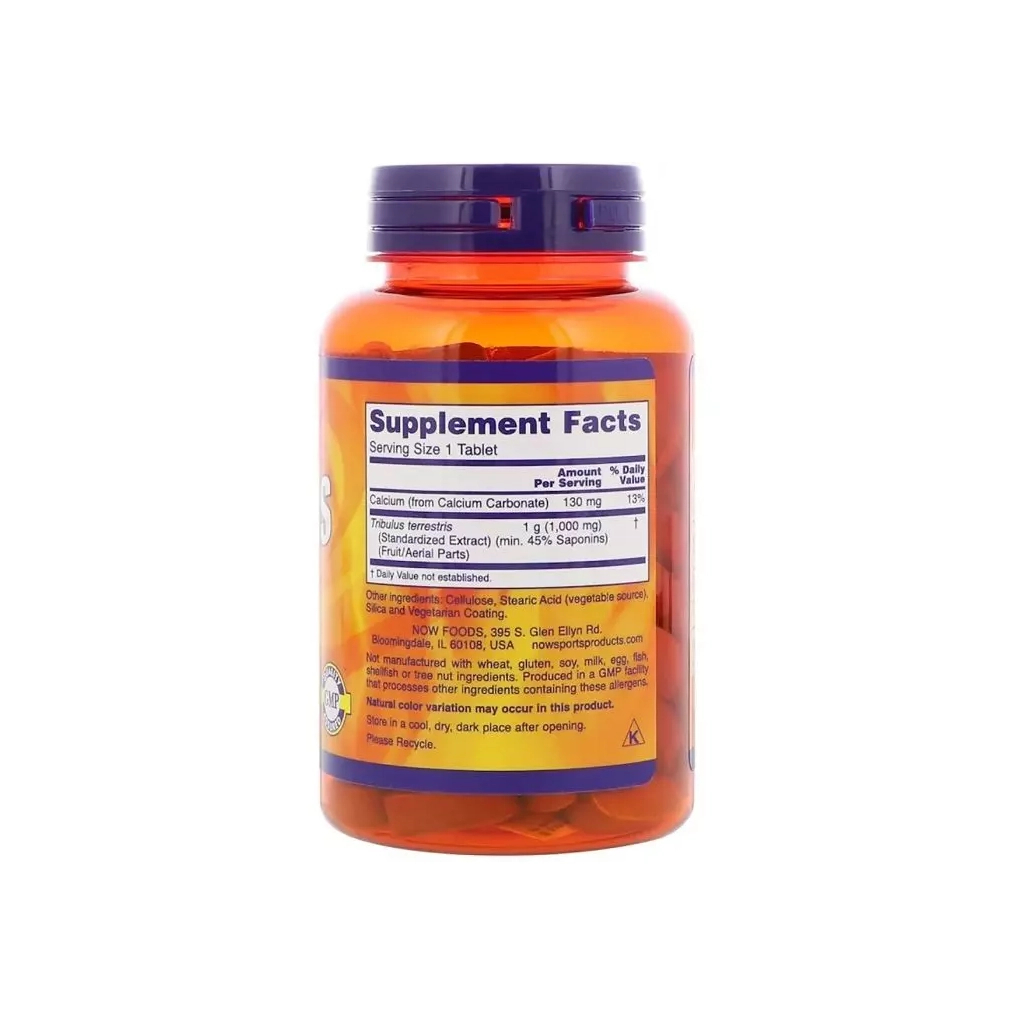 Трави Now Foods Трибулус, Tribulus, 1000 мг, 90 таблеток (NOW-02171)