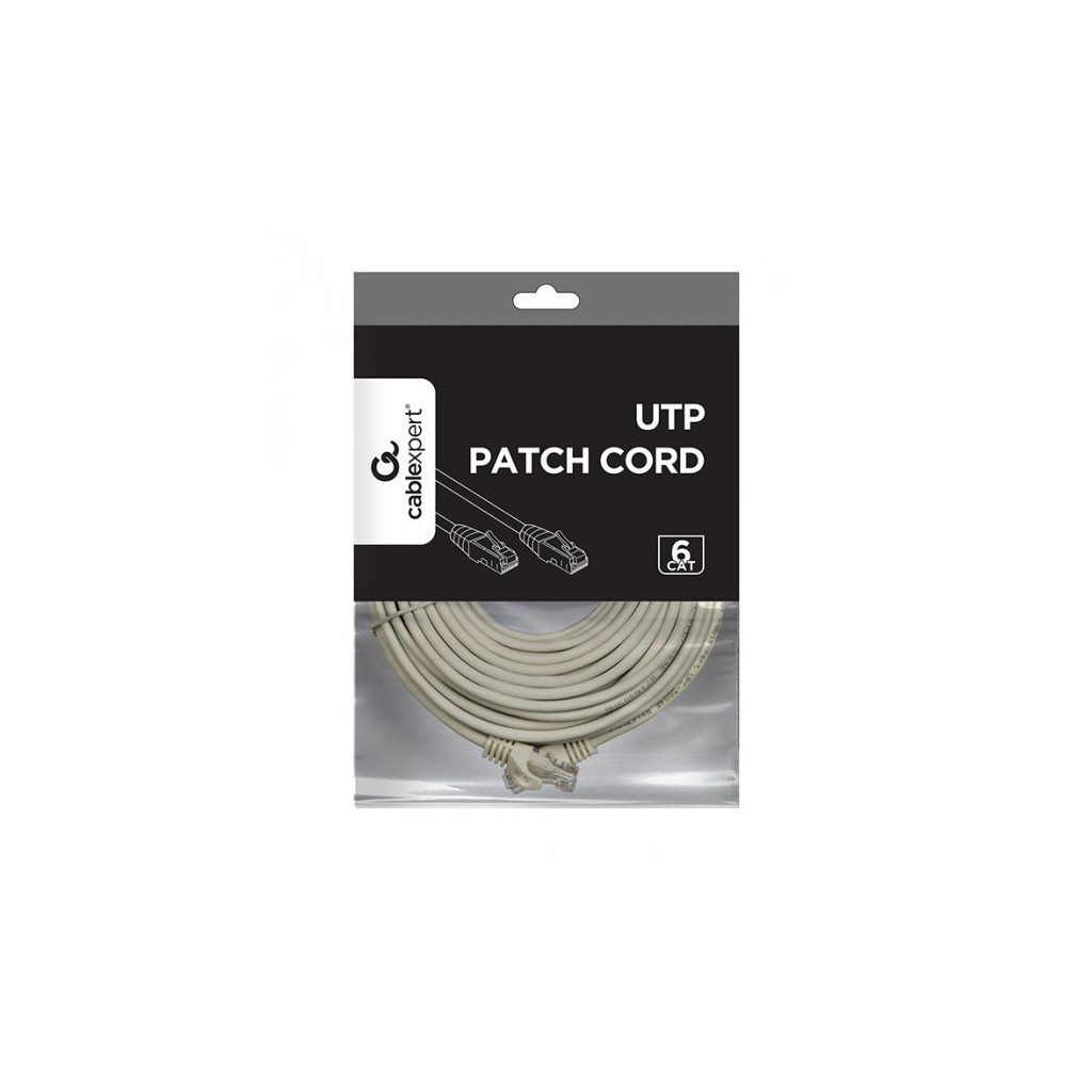 Патч-корд 15м UTP cat 6 CCA gray Cablexpert (PP6U-15M) Патч-корд 15м UTP cat 6 CCA gray Cablexpert (PP6U-15M)