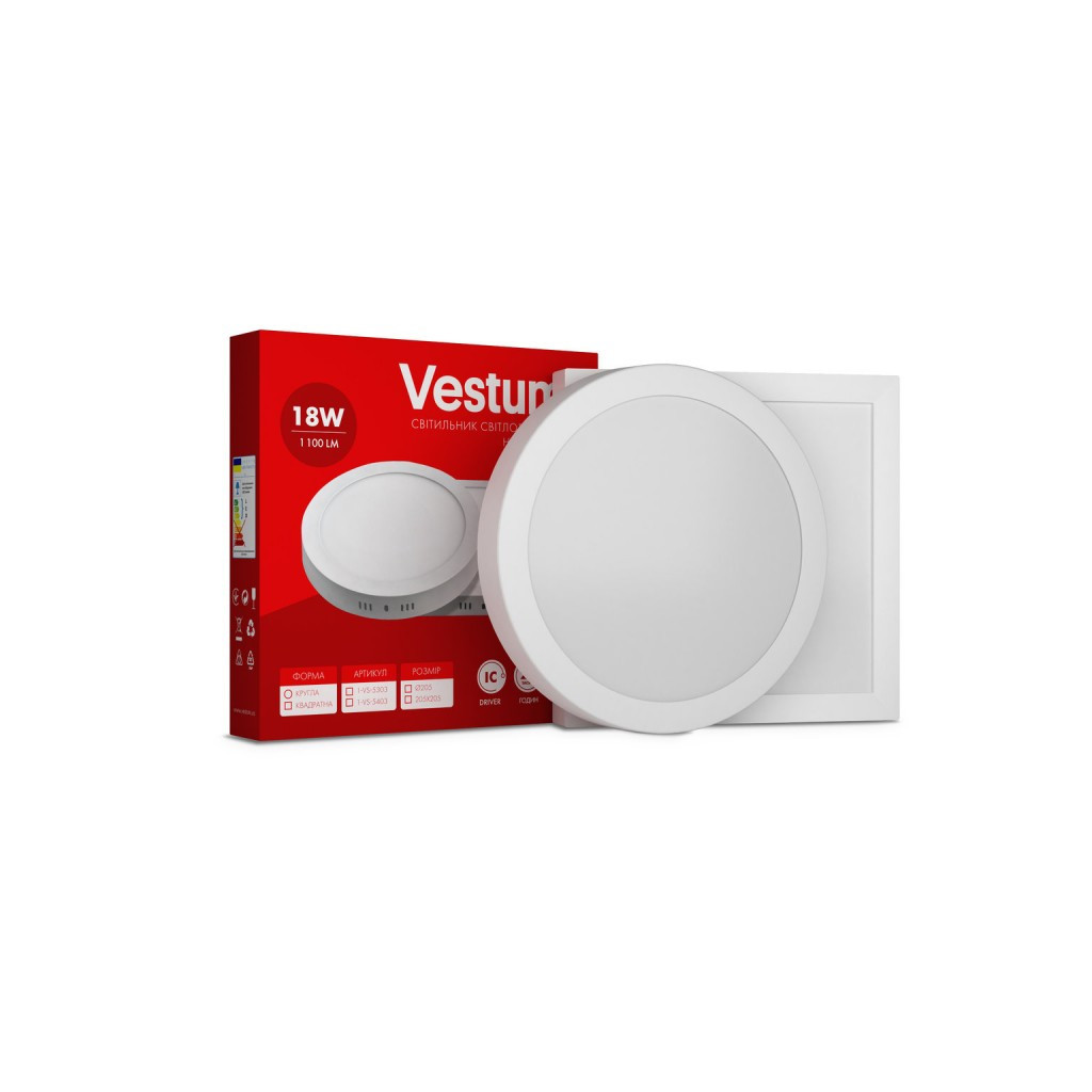 Світильник Vestum LED 18W 6000K 220V (1-VS-5407)