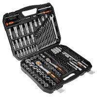 Neo Tools 219-piece tool set, 1/2", 1/4", 3/8", CrV, case (10-076)