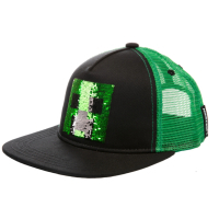 Кепка Jinx Minecraft - Creeper Sequin Youth Snapback Green (JINX-10305)