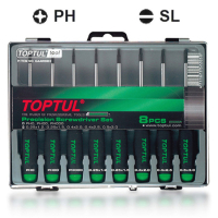 Set of Toptul precision screwdrivers 8 pcs. PH000-PH0, SL1.2-SL3 (GAAW0802)