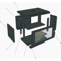 Шафа настінна GEAR 4U 19" 600x450x280 мм, + полка 19", black (GWMSN-4U-600-450)