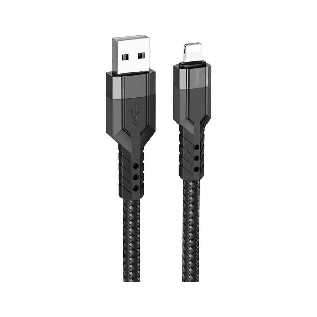 Дата кабель USB 2.0 AM to Lightning 1.2m 2.4A nylon aluminum U110 black HOCO (6931474770561) Дата кабель USB 2.0 AM to Lightning 1.2m 2.4A nylon aluminum U110 black HOCO (6931474770561)