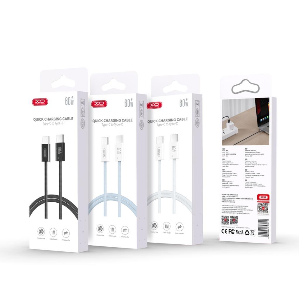 Дата кабель USB-C to USB-C 1.0m 60W white XO (CB-Q73CC) Дата кабель USB-C to USB-C 1.0m 60W white XO (CB-Q73CC)