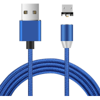 Дата кабель USB 2.0 to Micro 5P 1.0m 2A magnetic nylon blue Ninja (YT-NAMC-M/BL/04351)
