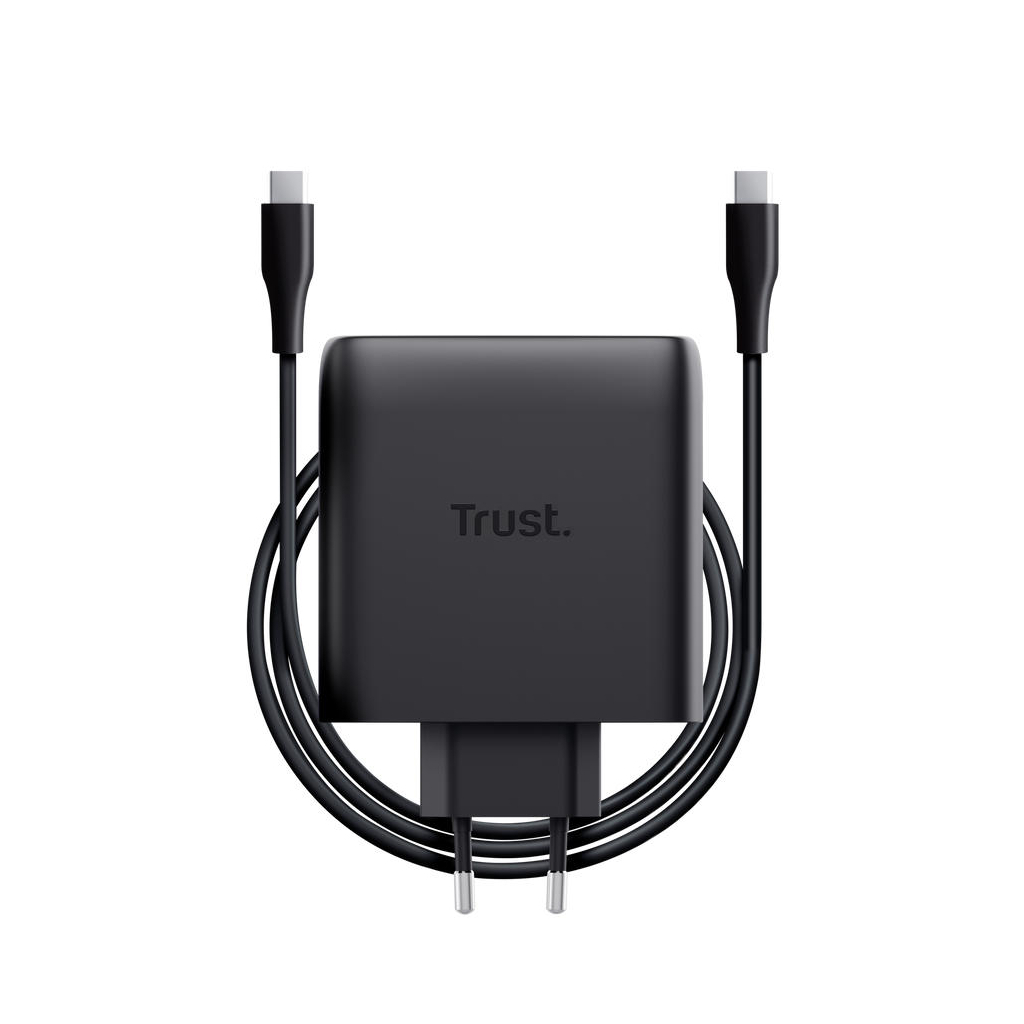 Зарядний пристрій Trust 2xUSB-C 100W GaN PD/PPS black (25527_TRUST) Зарядний пристрій Trust 2xUSB-C 100W GaN PD/PPS black (25527_TRUST)