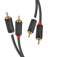 Кабель мультимедійний 2xRCA M to 2xRCA M 1.0m AV104 black Ugreen (30747)