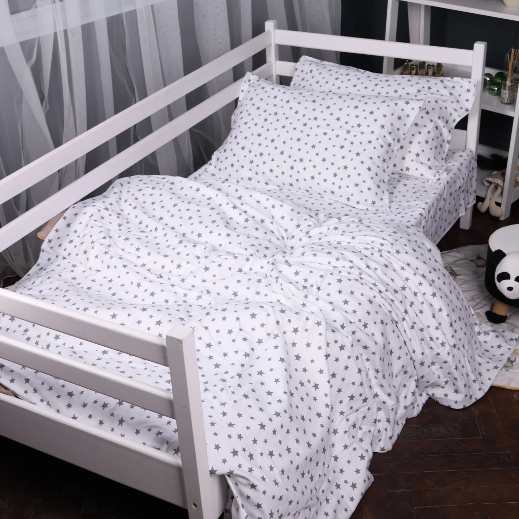 Постільна білизна MirSon 016 White Stars Фланель 2 x 160 x 220 Сімейний Євро (2200009652165)