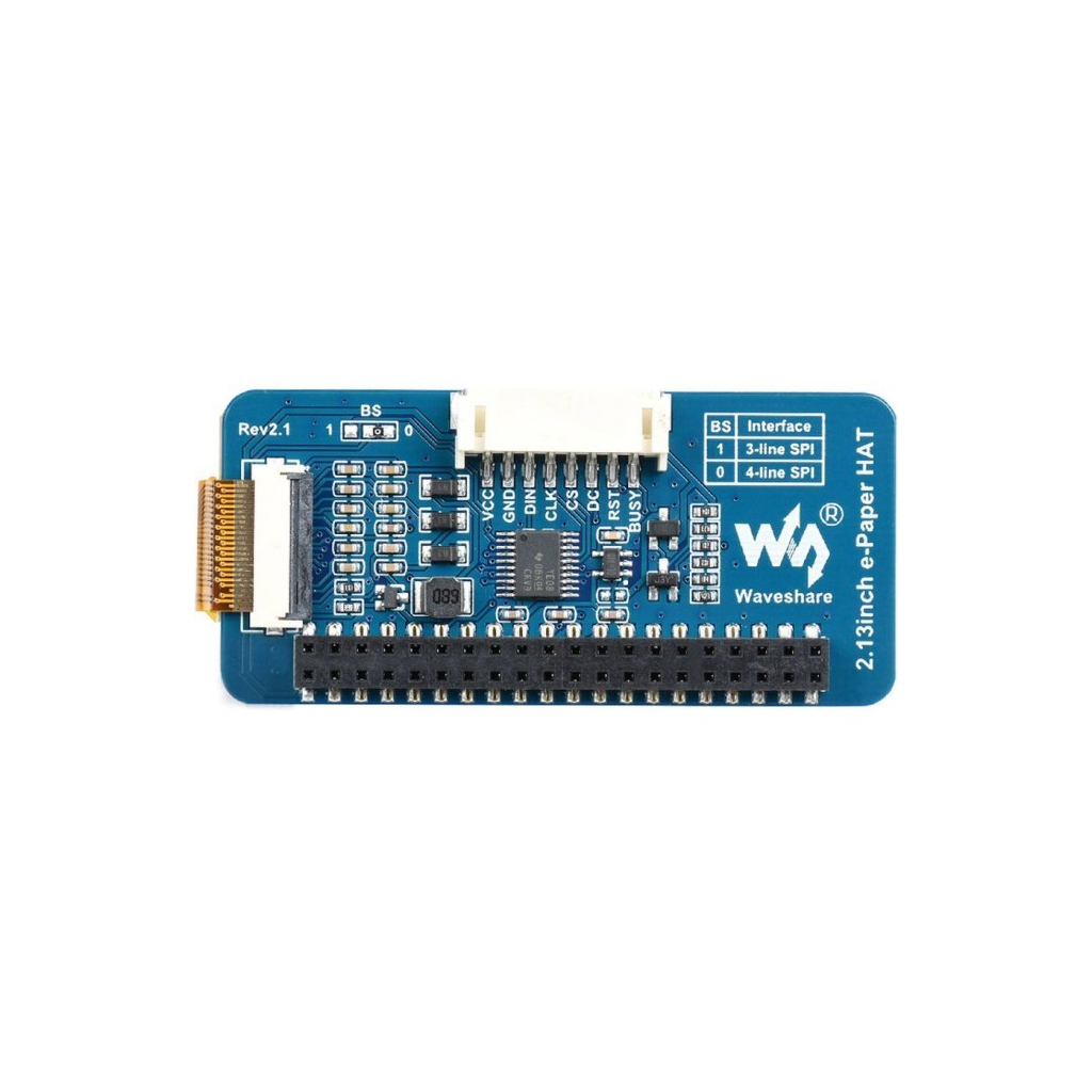 Екран для Мікро ПК Waveshare 2.13" E-Ink 250x122 for Raspberry Pi (WAV-12915)