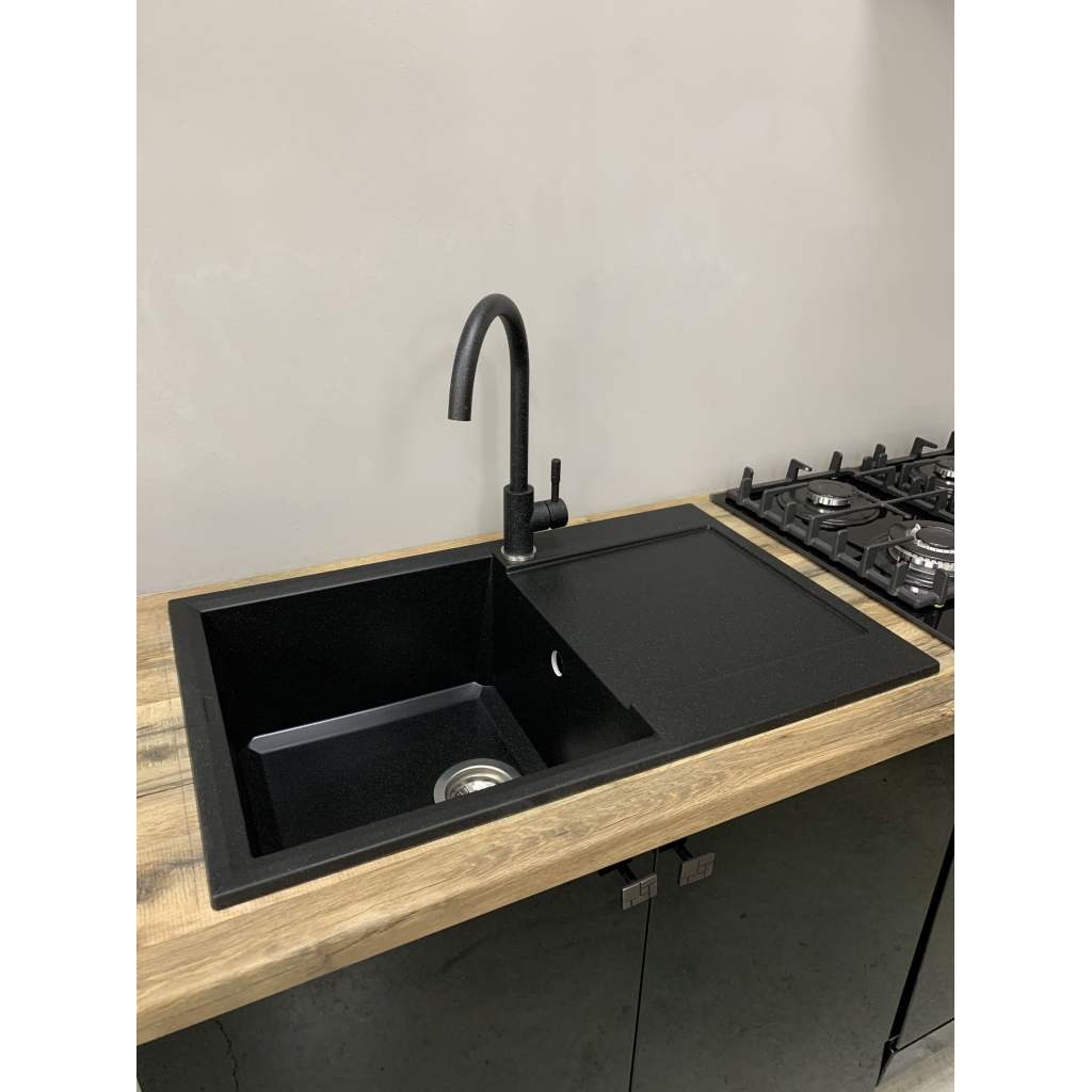 Мийка кухонна Adamant Horizon чорний + змішувач (1824296911503)