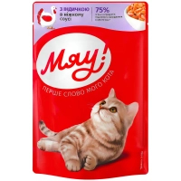 Wet cat food Meow! With turkey in a delicate sauce 85 g (4820269142602)