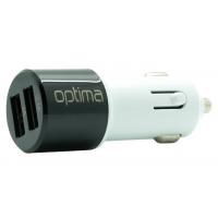 Зарядний пристрій Optima 2*USB (2.1A) Black (40793)