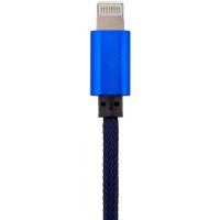 Дата кабель USB 2.0 AM to Lightning 1.0m Bl (метал. плетение) синий LogicPower (5125)