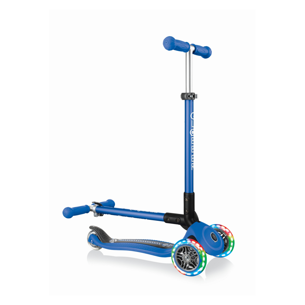 Самокат Globber Primo Foldable Lights Синій (432-100)