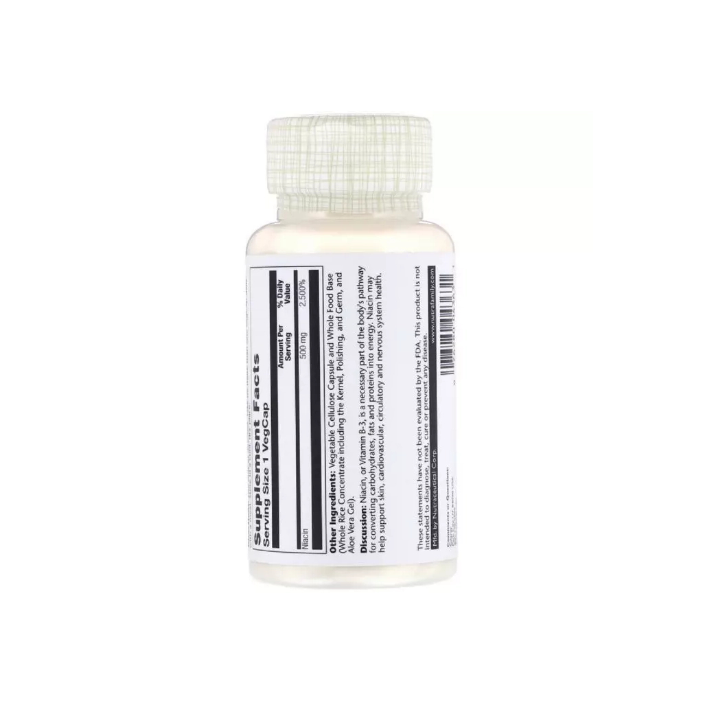 Вітамін Solaray Ніацин, 500 Мг, 100 капсул (SOR-04363)