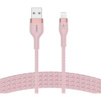Дата кабель USB 2.0 AM to Lightning 1.0m BRAIDED SILICONE pink Belkin (CAA010BT1MPK)