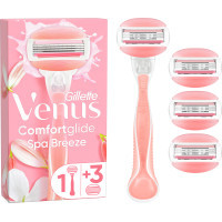 Gillette Venus Comfortglide Spa Breeze razor with 4 replaceable cartridges (7702018469727)