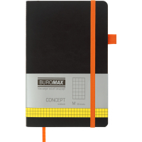Notebook Buromax Concept 125x195 mm 96 sheets in a cell cover made of artificial leather Pomaranchev (BM.291162-11)