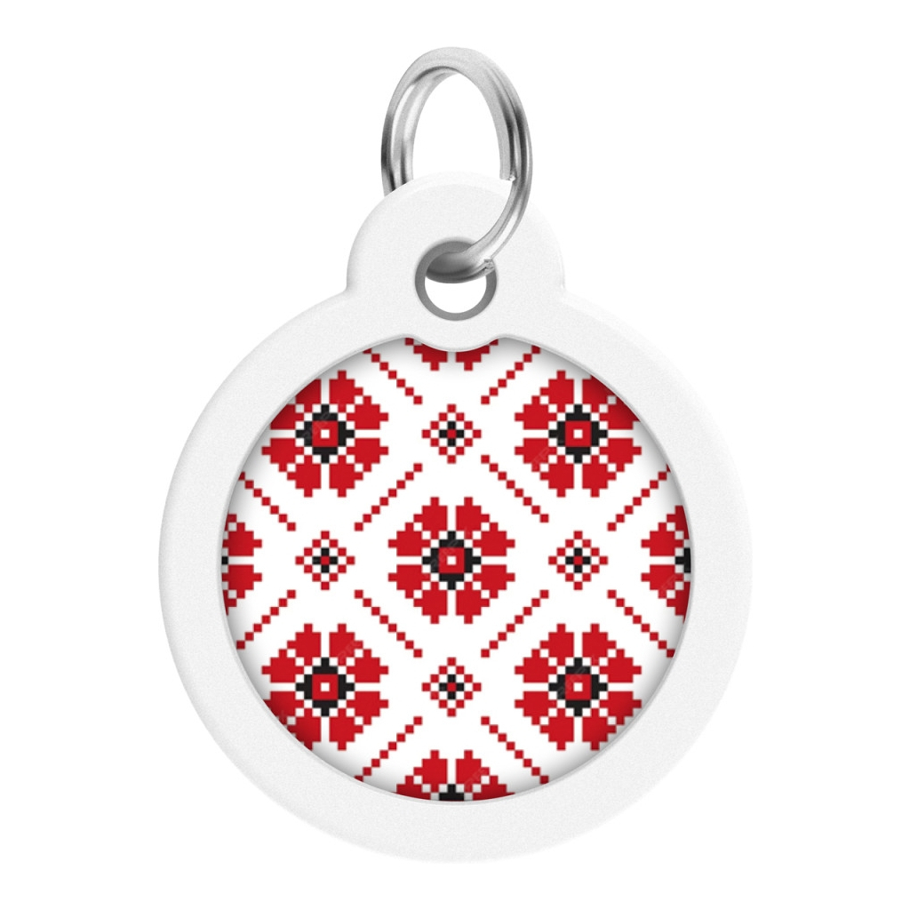 Адресник для тварин WAUDOG Smart ID з QR паспортом "Вишиванка", коло 30 мм (230-4033)