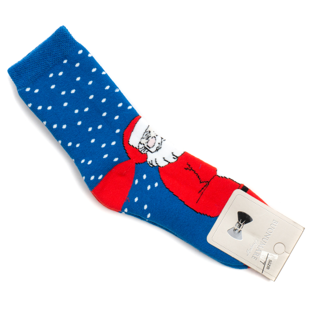 Шкарпетки дитячі BNM махрові зі Святим Миколаєм (M1C0101-2143-7-blue)