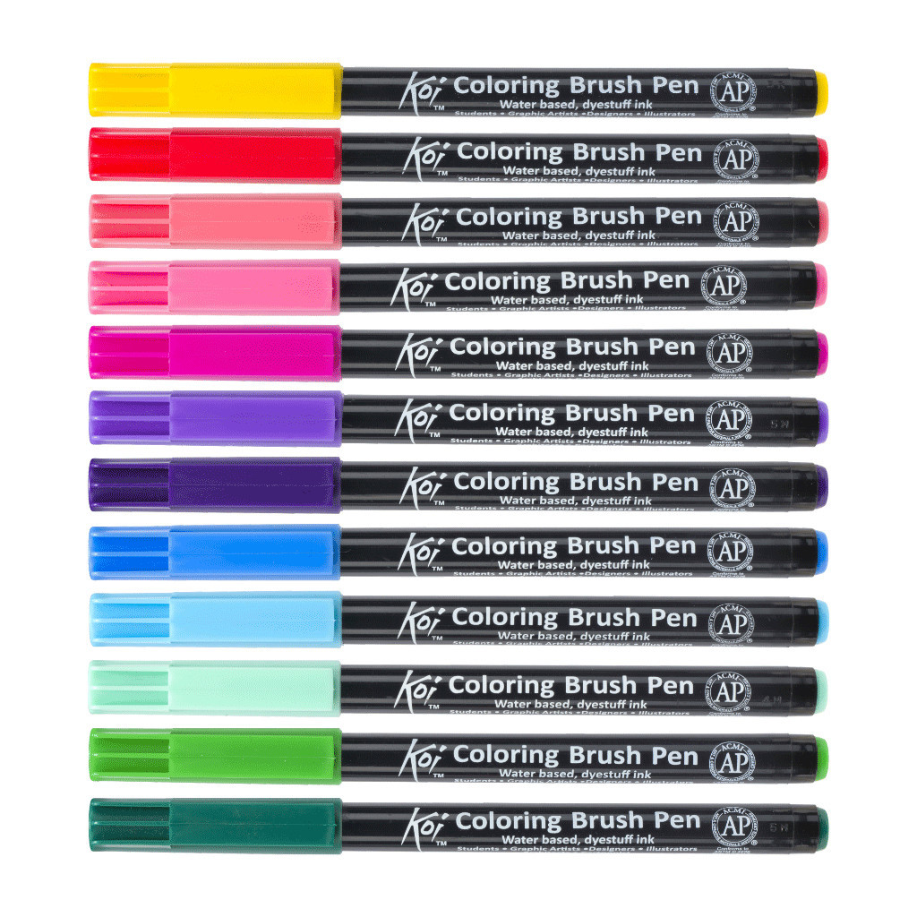 Художній маркер KOI Маркер-пензель акварельний Чорний, 49 (084511393370)