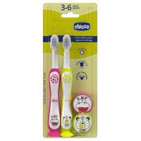 Chicco children's toothbrush with suction cup, 3-6 years, 2 pcs. (12084.00)