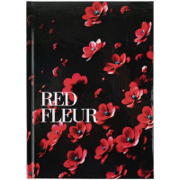 Notebook Axent Red fleur A5, 96 sheets, cell, hard cover (8459-3-A)