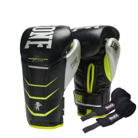 Leone GN110F Revo Fluo Black Boxing Gloves 12oz (GN110F_Black_12oz)
