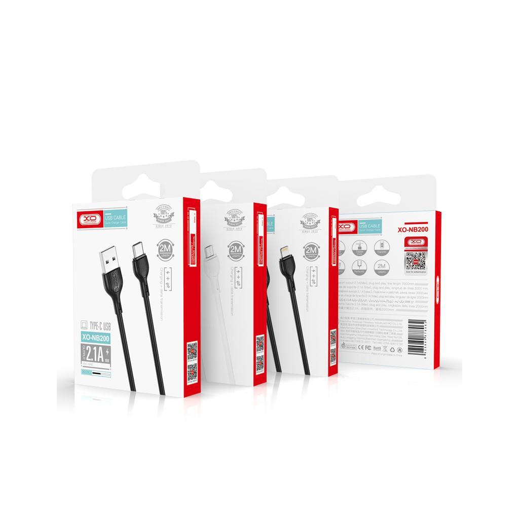 Дата кабель USB 2.0 AM to Lightning 2.0m 2.1A black XO (NB200-L2-BK) Дата кабель USB 2.0 AM to Lightning 2.0m 2.1A black XO (NB200-L2-BK)
