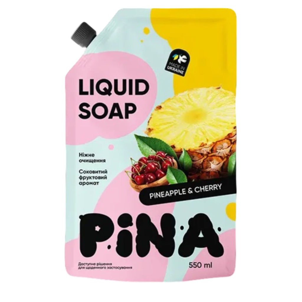 Рідке мило Pina Pineapple and cherry Дой-пак 550 мл (4820287020470)