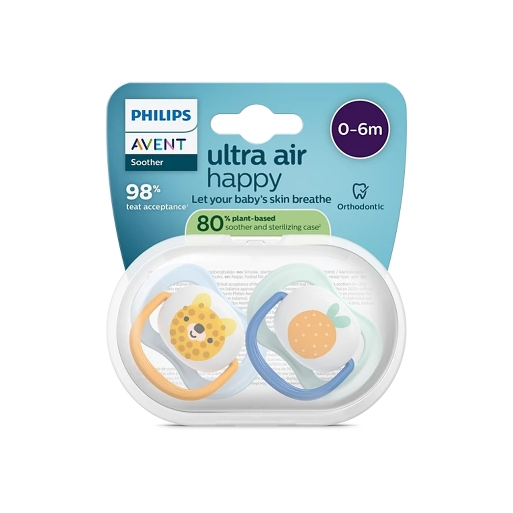 Пустушка Philips AVENT Ultra Air 0-6 місяців 2 шт жовто-блакитна (SCF080/23) Пустушка Philips AVENT Ultra Air 0-6 місяців 2 шт жовто-блакитна (SCF080/23)