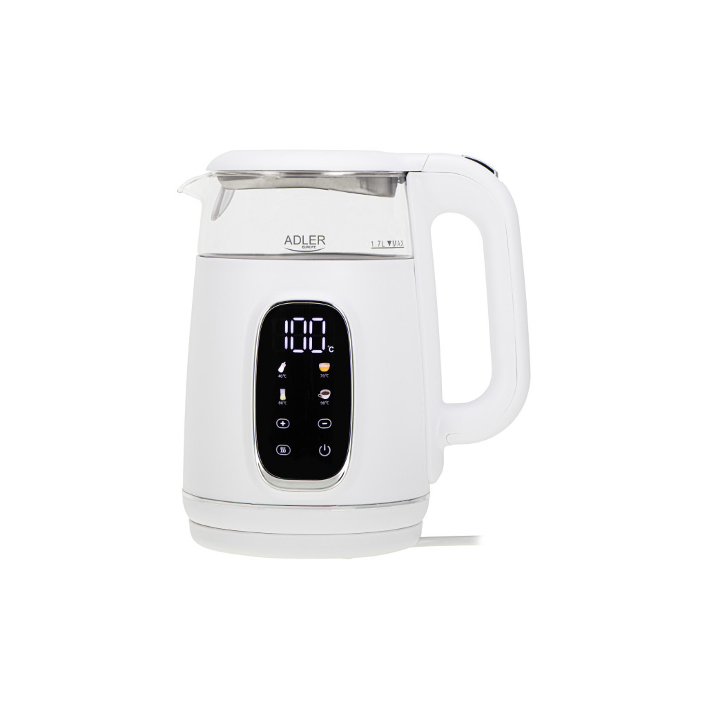 Електрочайник Adler AD 1305 white silver