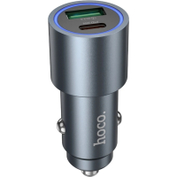 Зарядний пристрій HOCO 1xUSB-C PD30W + 1xUSB QC3.0 48W car adapter Z60 gray (6942007642095)