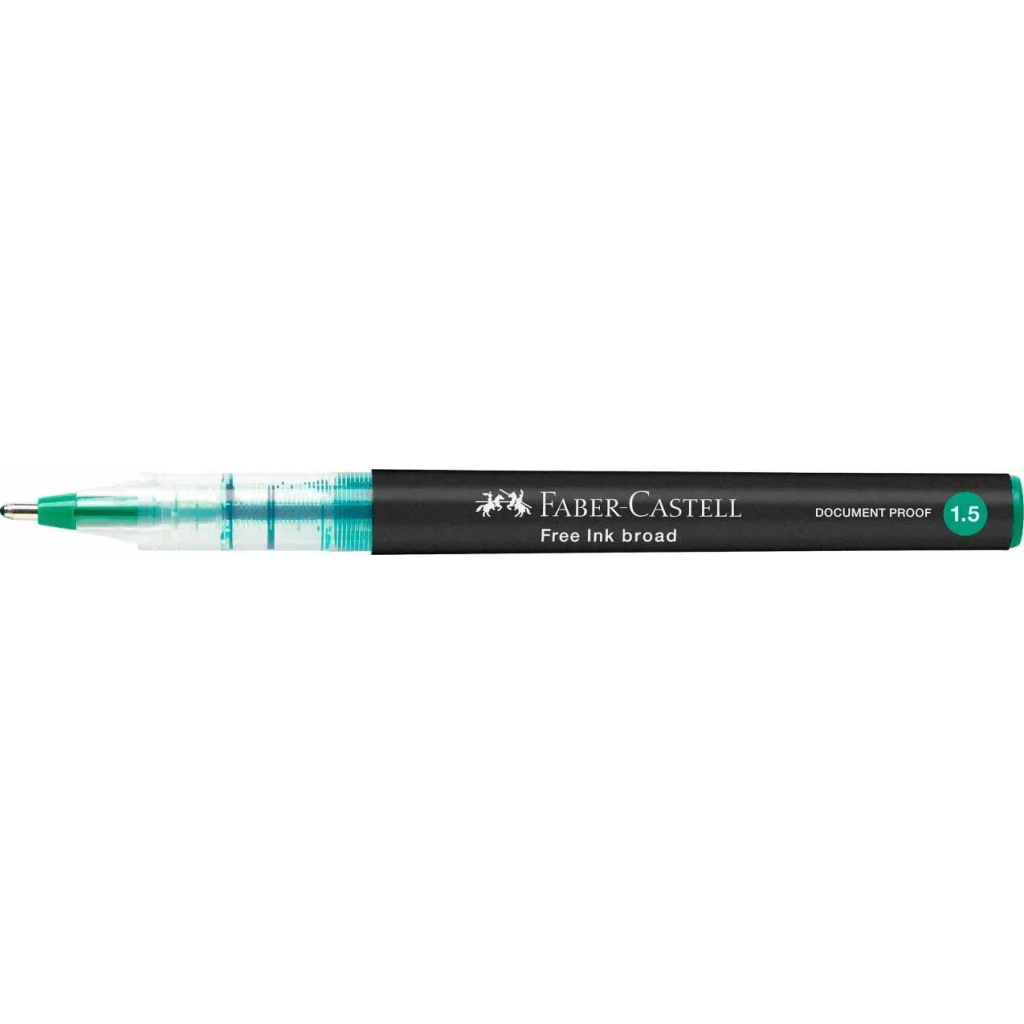Ролер Faber-Castell Free Ink rollerball, колір чорнила зелений, 1,5 мм, одноразовий (31342) Ролер Faber-Castell Free Ink rollerball, колір чорнила зелений, 1,5 мм, одноразовий (31342)