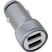 Зарядний пристрій Grand-X 3,1A, 12-24V, 2USB (CH-07DG) dark grey metallic (CH-07DG)