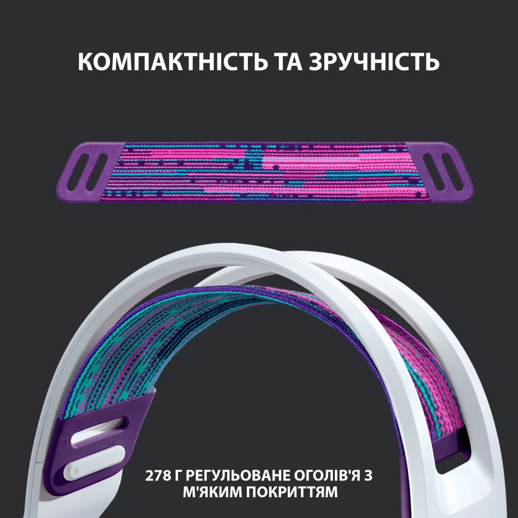 Навушники Logitech G733 Lightspeed Wireless RGB Gaming Headset White (981-000883) Навушники Logitech G733 Lightspeed Wireless RGB Gaming Headset White (981-000883)