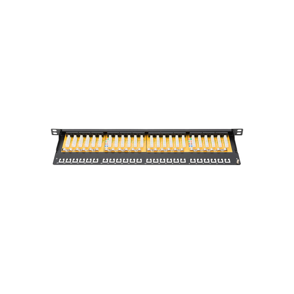 Патч-панель 19 " 0.5U, 24xRJ45, cat 6 UTP в зборі Digitus (DN-91624U-SL-SH)