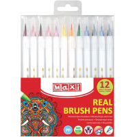 Фломастери Maxi пензлики REAL BRUSH, 12 кольорів, лінія 0,5-6 мм (MX15232)