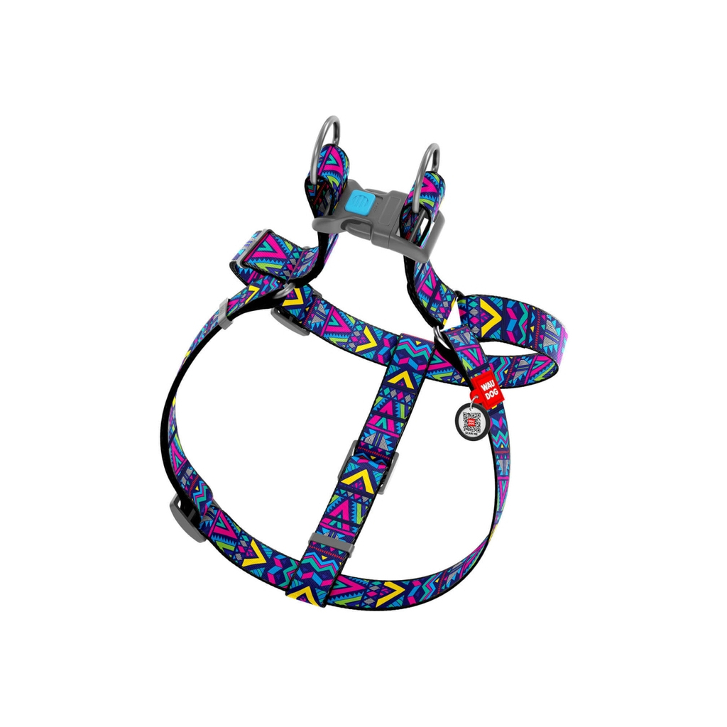 Шлея для собак WAUDOG Nylon з QR паспортом анатомічна "Інді" L (4974)